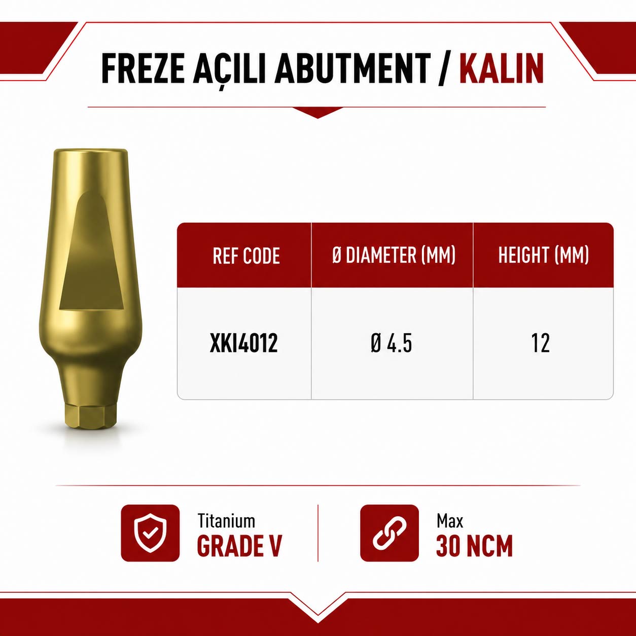 Freze Açılı Abutment / Kalın