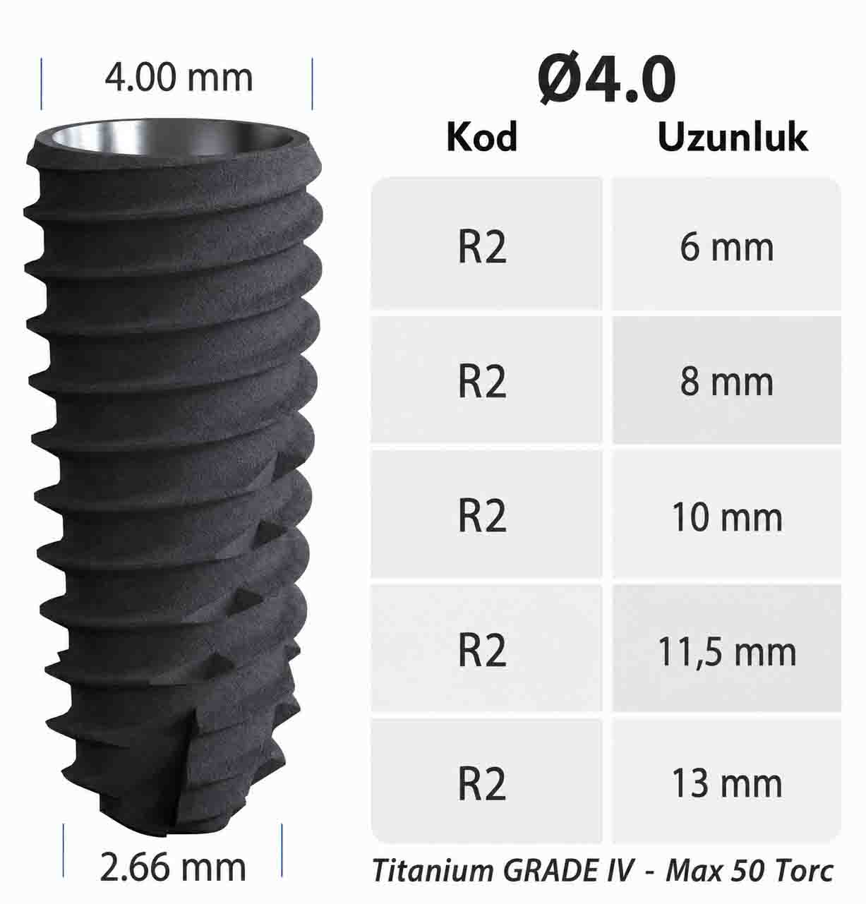 REVOLA DENTAL İMPLANT / Ø4.0